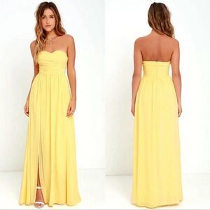 Lulus NWT Size Medium Dress yellow  Strapless Moonlight Serenade